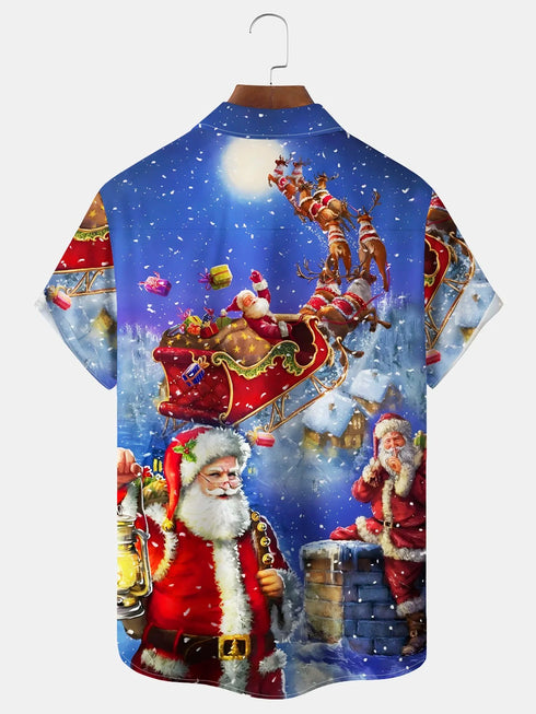 Men's Christmas Funny Graphic Short Sleeve Hawaiian Shirt